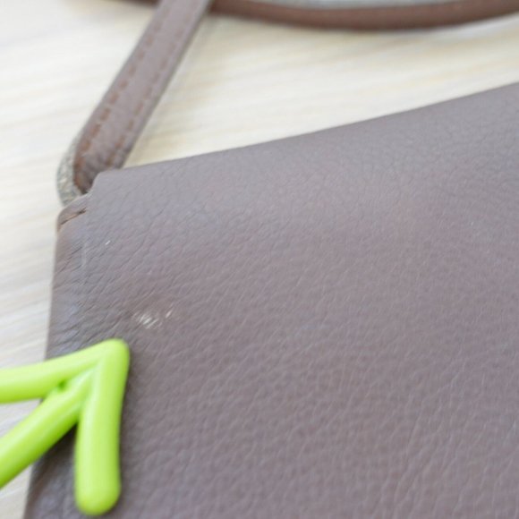 Brown Leather Clutch Crossbody‎ Sling Italian Purse Small Camel Genuine ITALY - Picture 5 of 12